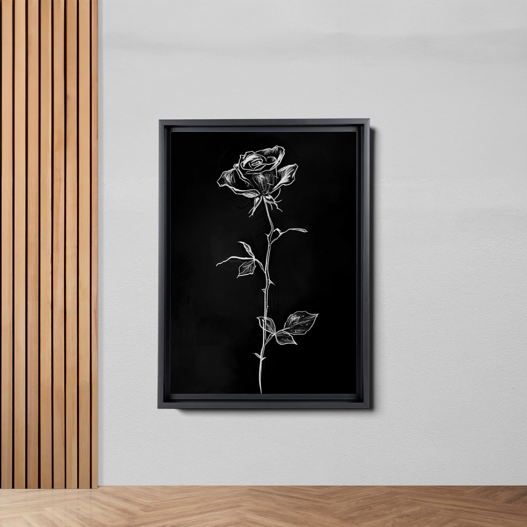 Amazon.com: A Chalk Drawing Of A Solitary Rose On A White Sheet Of